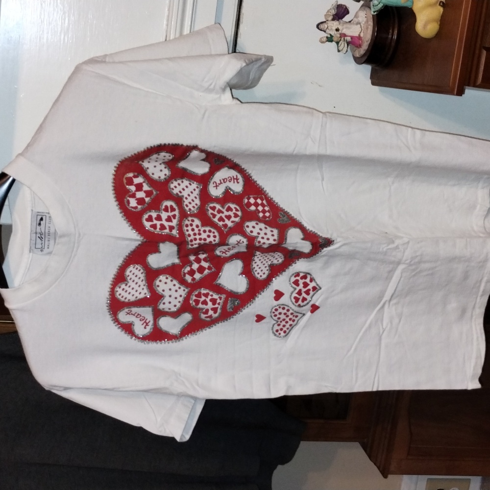 Malibu Beach Club Hearts Design Print T Shirt